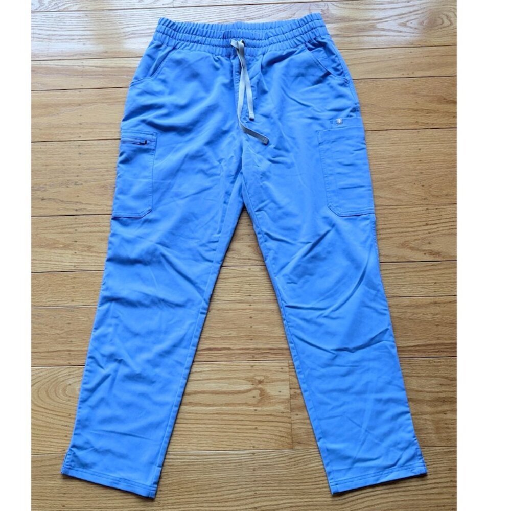 FIGS Ceil Blue Womens Large High Waisted Isabel Wide Leg Scrub Pants
